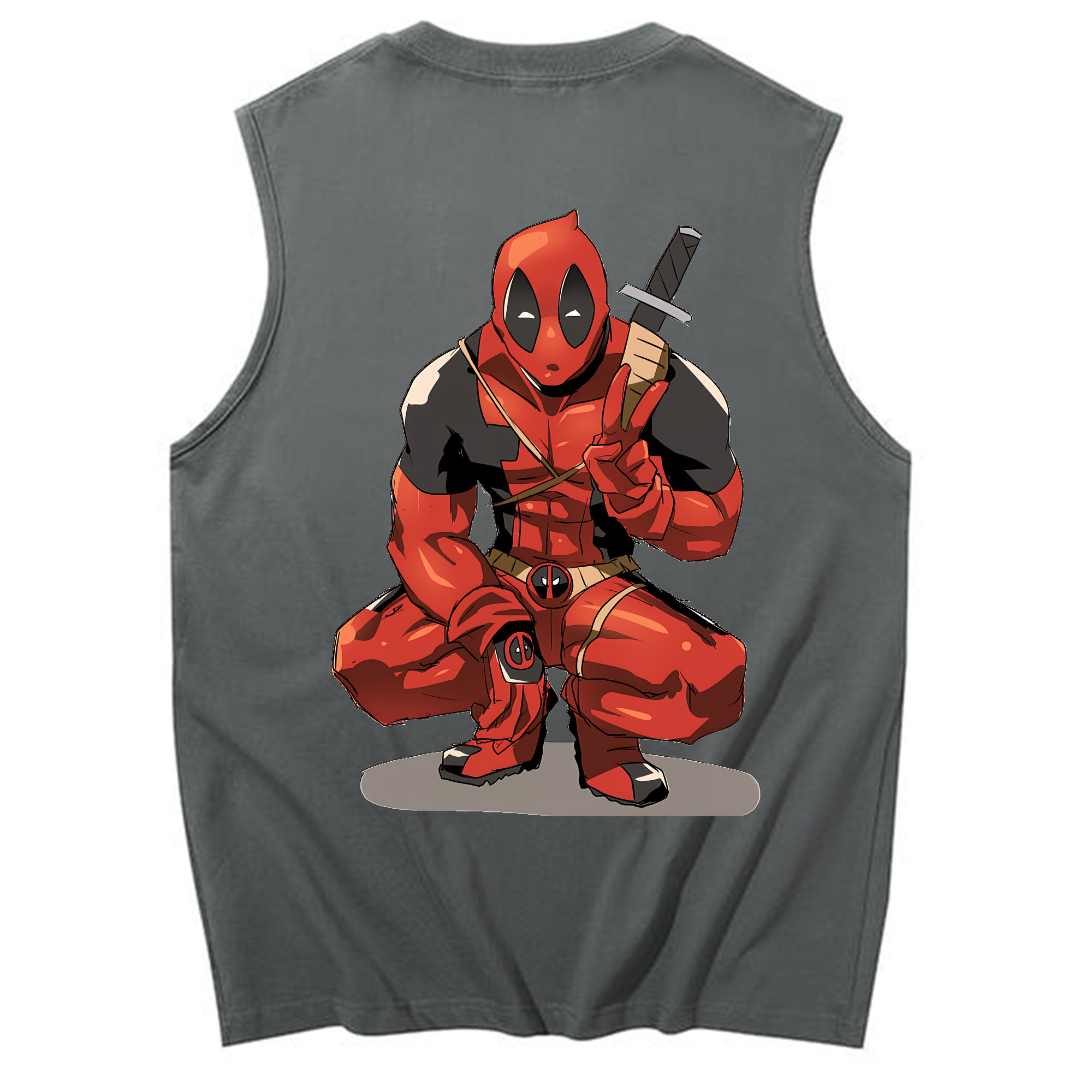 （画像用） Deadpool デッドプール コットン100％タンクトップ（背面プリント）